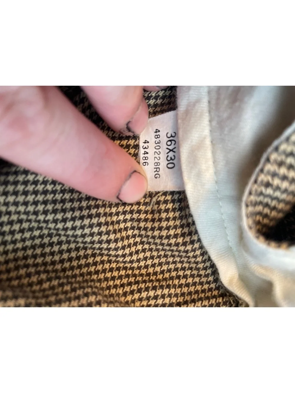 Polo by Ralph Lauren Men's Brown Houndstooth Dress Pants Size 36x30
